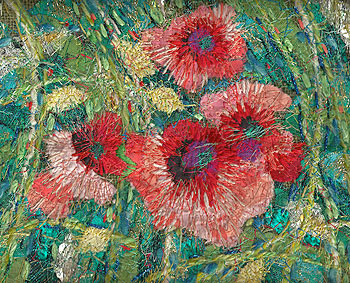 lessons in bags, poppies - large